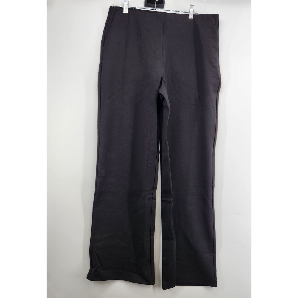 Mango Women's Size Large Black Rome Knit Straight Pants NWT